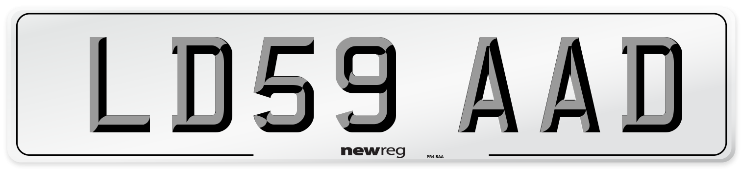 LD59 AAD Number Plate from New Reg
